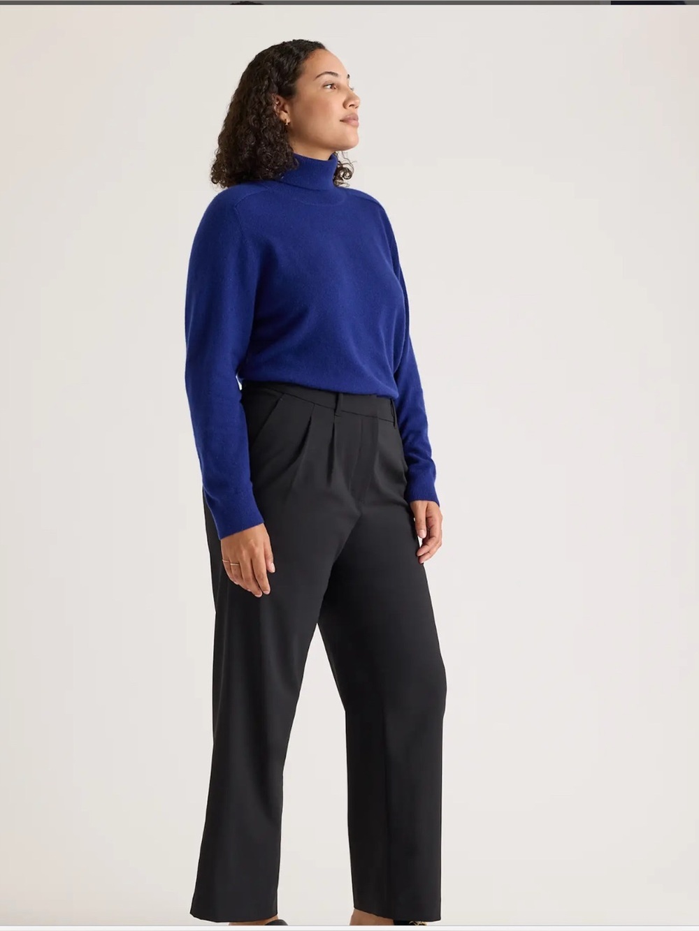 Quince Black Wide Leg Elastic Back Women’s Trousers Pants Size 14